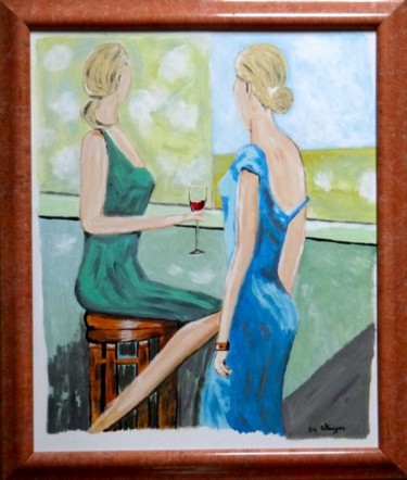 Peinture intitulée "FEMMES ENTRE BUREAU…" par Eric Altmeyer, Œuvre d'art originale, Acrylique