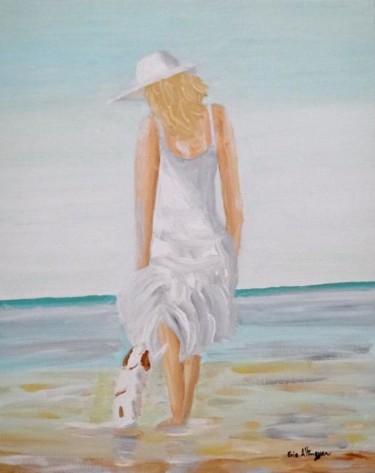 Peinture intitulée "PROMENADE A LA PLAG…" par Eric Altmeyer, Œuvre d'art originale