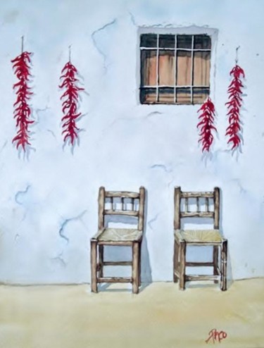 Peinture intitulée "ma rue a campillo d…" par Paco Cabrera, Œuvre d'art originale