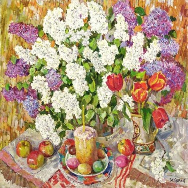 Painting titled "Paskha" by Mihail Kokin, Original Artwork, Oil