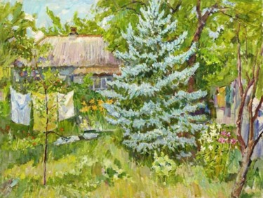 Painting titled "Egorino" by Mihail Kokin, Original Artwork, Oil