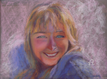 Dessin intitulée "Maya 3" par Dominique Gobelin Mansour, Œuvre d'art originale, Pastel
