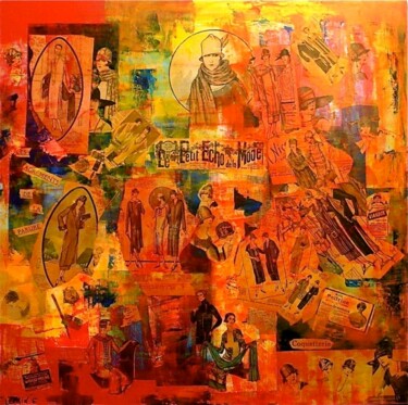 Painting titled "RETRO" by Edwige Leprin, Original Artwork, Oil