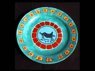 Design intitulée "Le taureau" par Nikko Kali, Œuvre d'art originale, Céramique