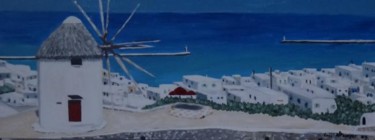 Peinture intitulée "MOULIN A MYKONOS" par Eric Altmeyer, Œuvre d'art originale