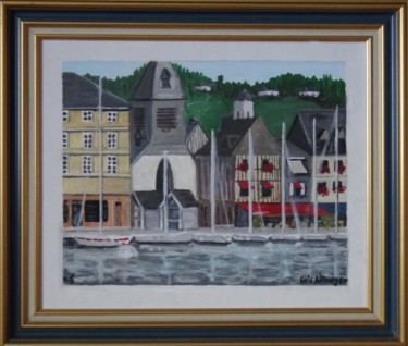 Peinture intitulée "PORT D HONFLEUR VUE…" par Eric Altmeyer, Œuvre d'art originale