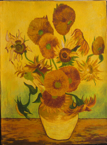 Peinture intitulée "tournesols-14" par Letailleur-H, Œuvre d'art originale, Acrylique