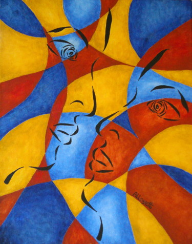 Reflection Peinture intitulée "Reflection" par Allegretto, Œuvre d'art originale, Acrylique Monté sur Châssis en bois