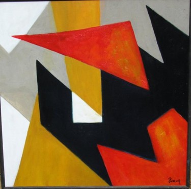 TOITS DE VILLAGE Peinture intitulée "TOITS DE VILLAGE" par Jacques Coeur, Œuvre d'art originale, Huile
