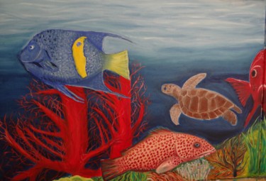 绘画 标题为“fish part I” 由Dominique Van De Velde, 原创艺术品, 油