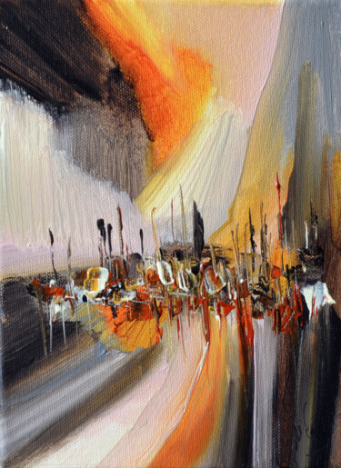Peinture intitulée "Le peuplier" par Muriel Cayet, Œuvre d'art originale, Acrylique