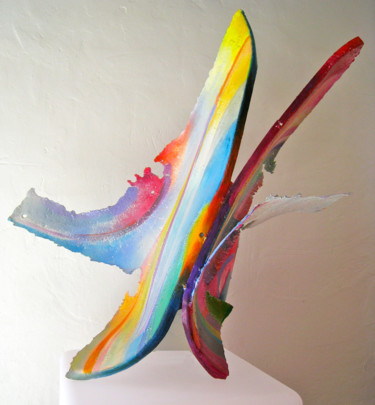 Sculpture titled "Ailes du désir" by Gérard Esquerre, Original Artwork, Metals