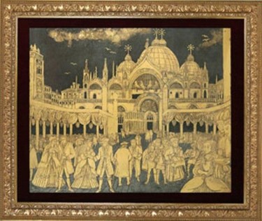Printmaking titled "Festa della Sensa,…" by Bruno Bertoldini Bruber, Original Artwork