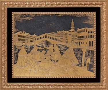 Printmaking titled "Rialto / oro , BRUB…" by Bruno Bertoldini Bruber, Original Artwork