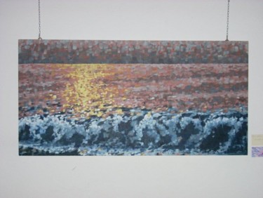 Pittura intitolato "mar di calabria 6,30" da Luciana Lorella Massarotto, Opera d'arte originale