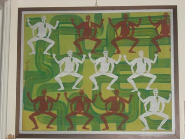 Pittura intitolato "percorso obbligato" da Luciana Lorella Massarotto, Opera d'arte originale