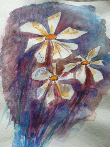 Peinture intitulée "Toujours des fleurs." par Philippe Allier, Œuvre d'art originale, Aquarelle