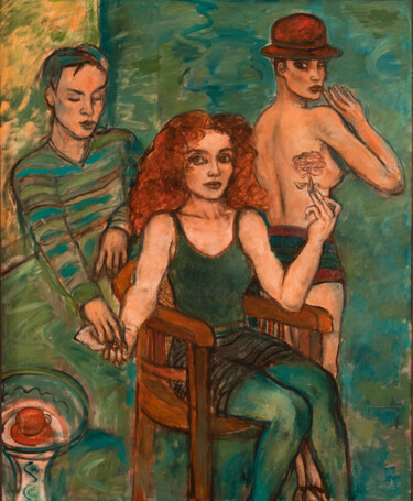 Cabaret I - Huile sur Toile Peinture intitulée "Cabaret I - Huile s…" par Robert Gibson, Œuvre d'art originale, Huile Monté sur Châssis en bois