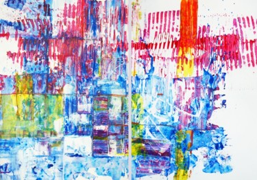 Peinture intitulée "Construction of Gal…" par Dmitri Matkovsky, Œuvre d'art originale, Huile