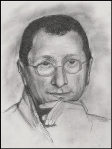 Drawing titled "Horatiu Malaele" by Victor Covaliov, Original Artwork