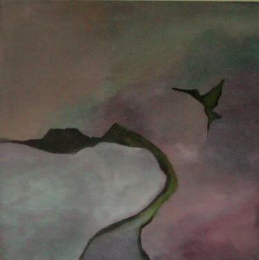 Malerei mit dem Titel "Kranich im Flug" von Dorothee Fenske, Original-Kunstwerk