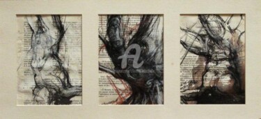 Tryptique Papier 24x50 cm Technique mixte 2010 "Tryptique Papier 24…" başlıklı Resim Claude Duvauchelle tarafından, Orijinal sanat, Diğer