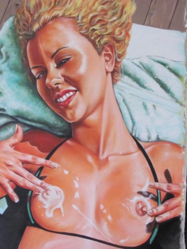 Painting titled "Greetings from Mart…" by Alyn Federico, Original Artwork, Oil