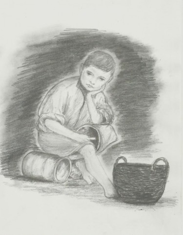 Drawing titled "Un om cu probleme" by Victor Covaliov, Original Artwork