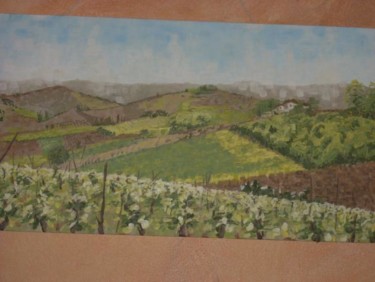 Pittura intitolato "VEDUTA nell'Astigia…" da Luciana Lorella Massarotto, Opera d'arte originale