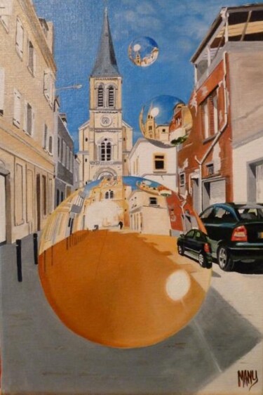 Peinture intitulée "St Nicolas des bull…" par Manu Surreabulliste, Œuvre d'art originale, Huile