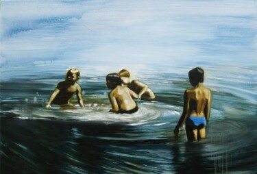 Peinture intitulée "EAUX VIVES" par Gaele Flao, Œuvre d'art originale, Huile