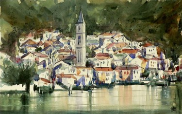 Painting titled "Brienno (Lago di Co…" by Tito Fornasiero, Original Artwork, Watercolor