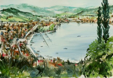 Painting titled "Como vista da Bruna…" by Tito Fornasiero, Original Artwork, Watercolor