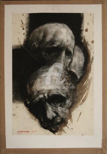 Painting titled "Technique Mixte 46x…" by Claude Duvauchelle, Original Artwork, Other