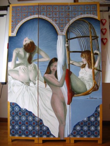Pittura intitolato "PARAVENTO (Ultimate)" da Artepignato, Opera d'arte originale, Olio