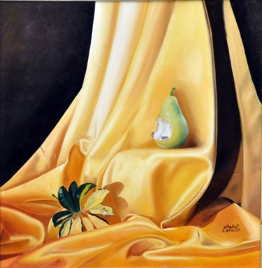 Peinture intitulée "SATIN JAUNE" par L.Edfouf, Œuvre d'art originale, Huile