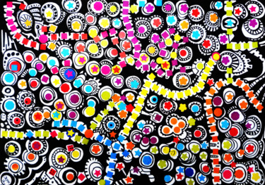 Dessin intitulée "Galactic street" par Jeff, Œuvre d'art originale