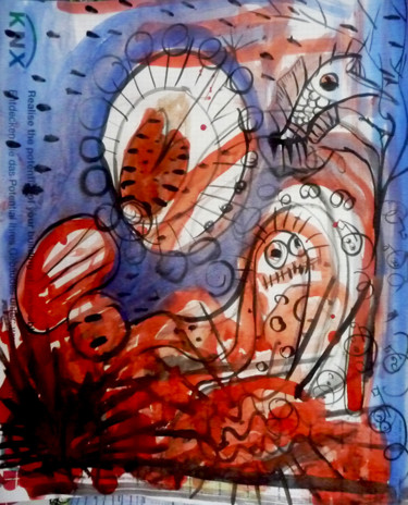 Dessin intitulée "Explosion" par Jeff, Œuvre d'art originale