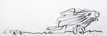 Dessin intitulée "Lion" par Jeff, Œuvre d'art originale