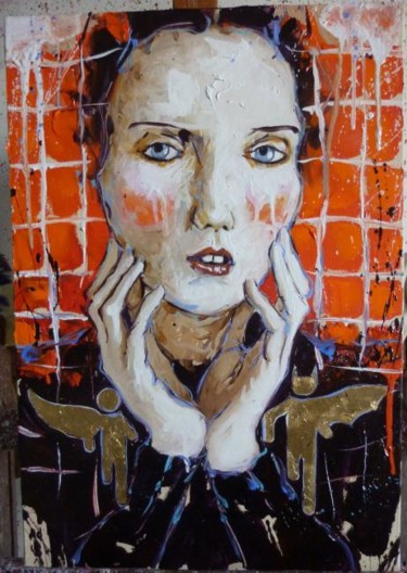 Peinture intitulée "tête" par Catherine Cornec, Œuvre d'art originale