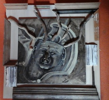 Pittura intitolato "la medusa incantata" da Luciana Lorella Massarotto, Opera d'arte originale