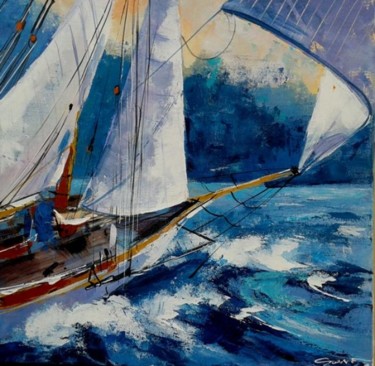 Peinture intitulée "VOILIER" par Gleisner, Œuvre d'art originale, Huile