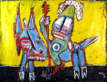 Peinture intitulée "OUTSIDER" par Matt Sesow, Œuvre d'art originale, Huile