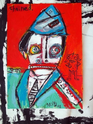 Peinture intitulée "CHAINED" par Matt Sesow, Œuvre d'art originale, Huile