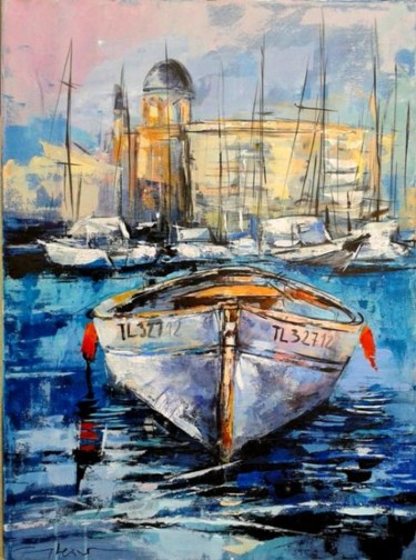 Peinture intitulée ""pointu"" par Gleisner, Œuvre d'art originale, Huile