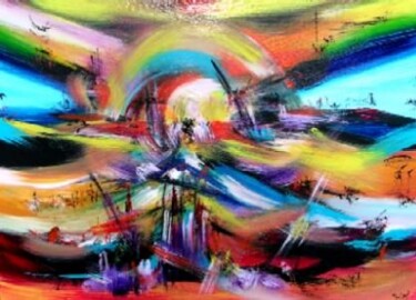 Painting titled "Atlanticana" by Muriel Cayet, Original Artwork, Oil