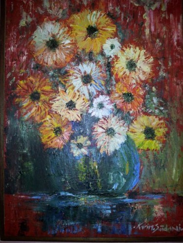 Peinture intitulée "vas" par Abdelkarim Saidani, Œuvre d'art originale, Huile