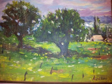 Peinture intitulée "paysage" par Abdelkarim Saidani, Œuvre d'art originale