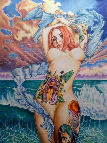 Painting titled "Tempest Rising" by Alyn Federico, Original Artwork, Chalk