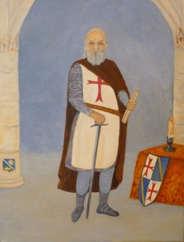 Painting titled "Jacques de MOLAY" by Solange Palacios Dupont, Original Artwork, Oil